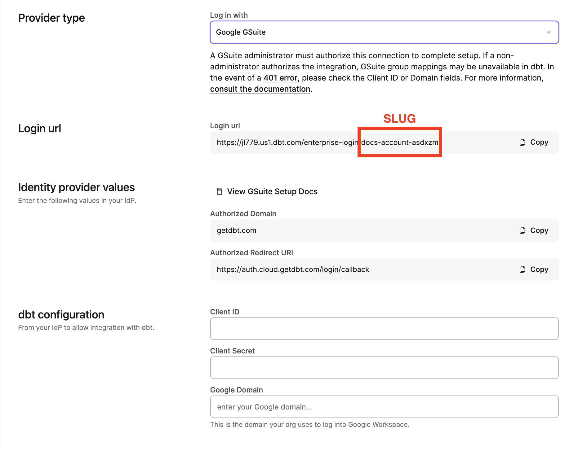 GSuite SSO Configuration GSuite SSO Configuration